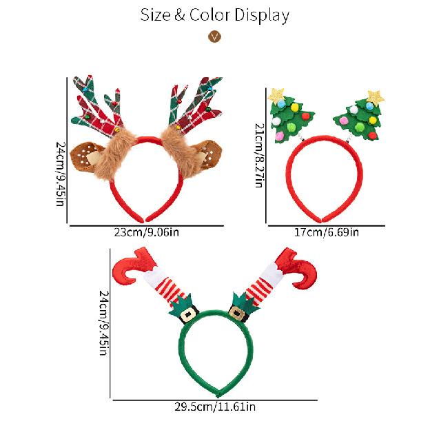 Christmas Party Headband, Elf Leg & Antler Cartoon Hair Hoop for Adults & Kids