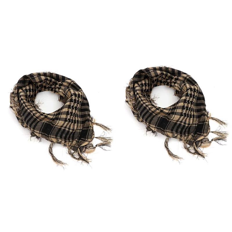 123Pcs Tactical Keffiyeh Shemagh Arab Scarf Shawl Neck Cover Head Wrap Cotton Winter Scarves Men'S Outdoor Hiking Shawl