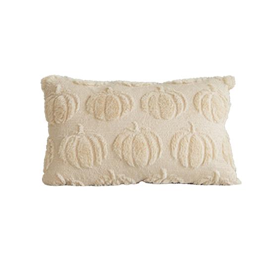 Pumpkin Pattern Pillowcase Solid Color Hide Zipper Soft Wool Velvet Pillow Case Halloween Cushion Cover Home Decor