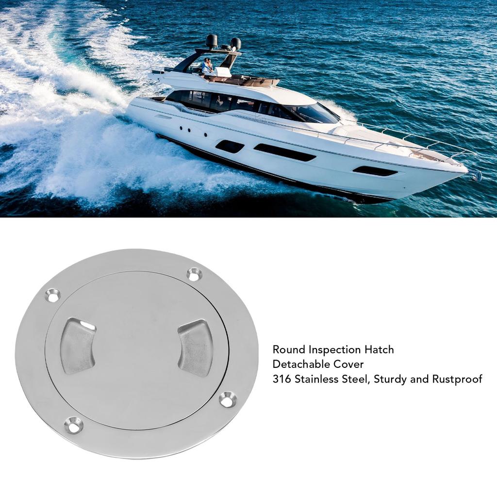 4 Inch Round Boat Hatch Detachable Cover 316 Stainless Steel Non Slip Deck Plate Inspection Hatch for Marine Yacht Ship