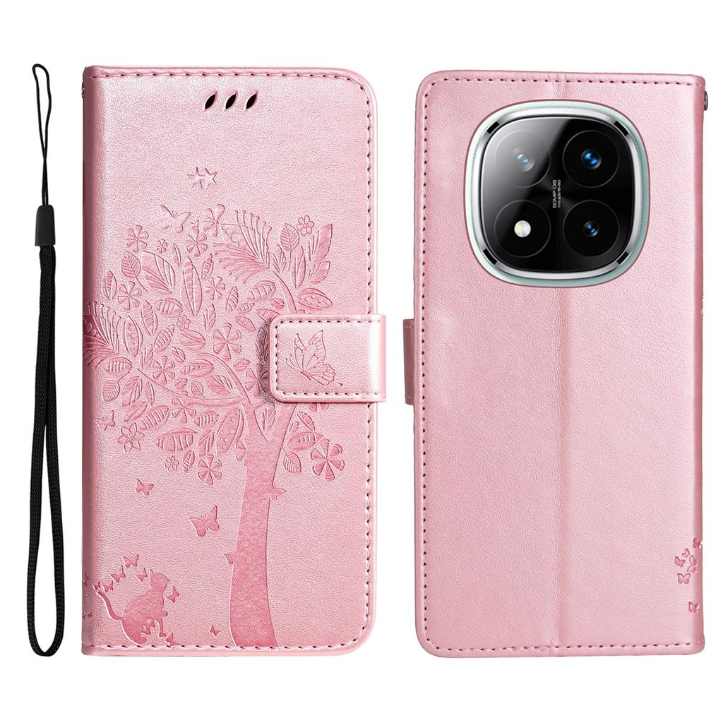 For Xiaomi Redmi Note 14 Pro+ 5G/Note 14 Pro 5G/Poco X7 5G Phone Case with Stand Cat Tree Pattern Leather Wallet Mobile Cover