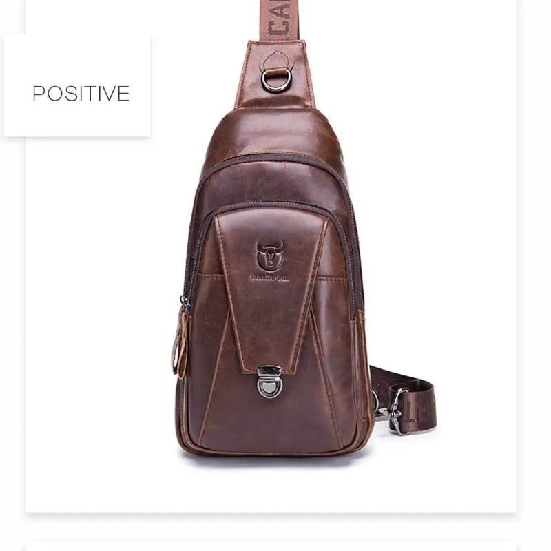 Značka 2024 vysoce kvalitní pánská pravá kůže hovězí kůže Vintage hrudník zádový batoh Cestovní móda Cross Body Messenger taška přes rameno