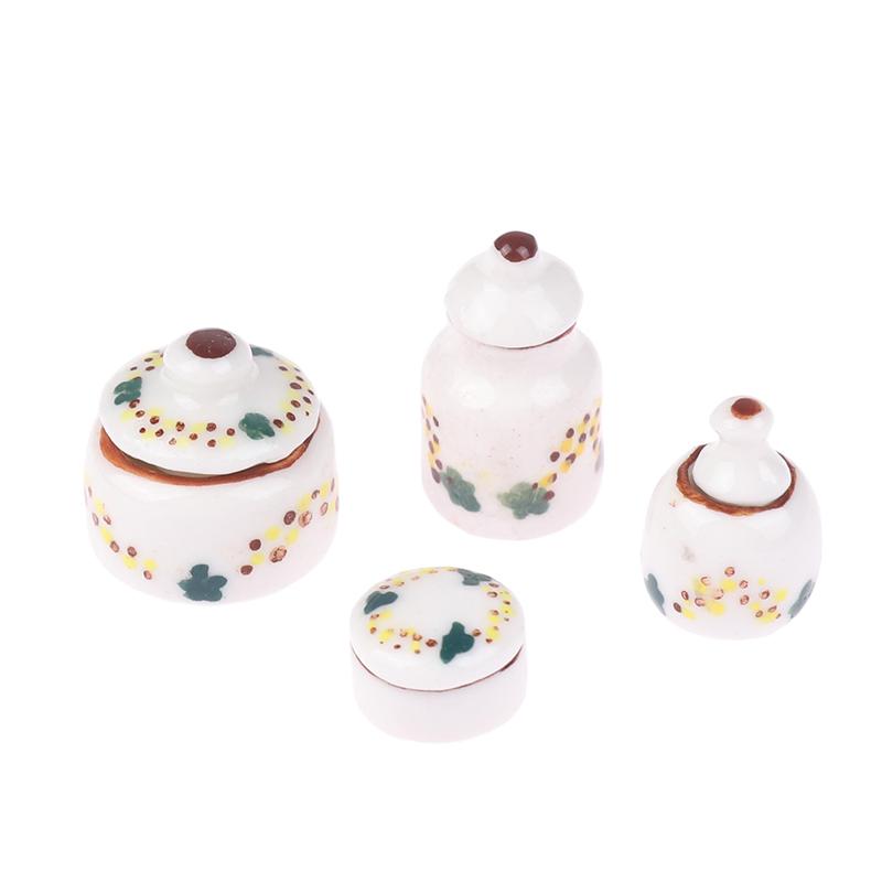 1Setul 1:12 Păpușă Miniatură Ceramică Cutie Condimente Borcan Depozitare Model Bucătărie Decor Jucărie Accesorii Casă de Păpuși