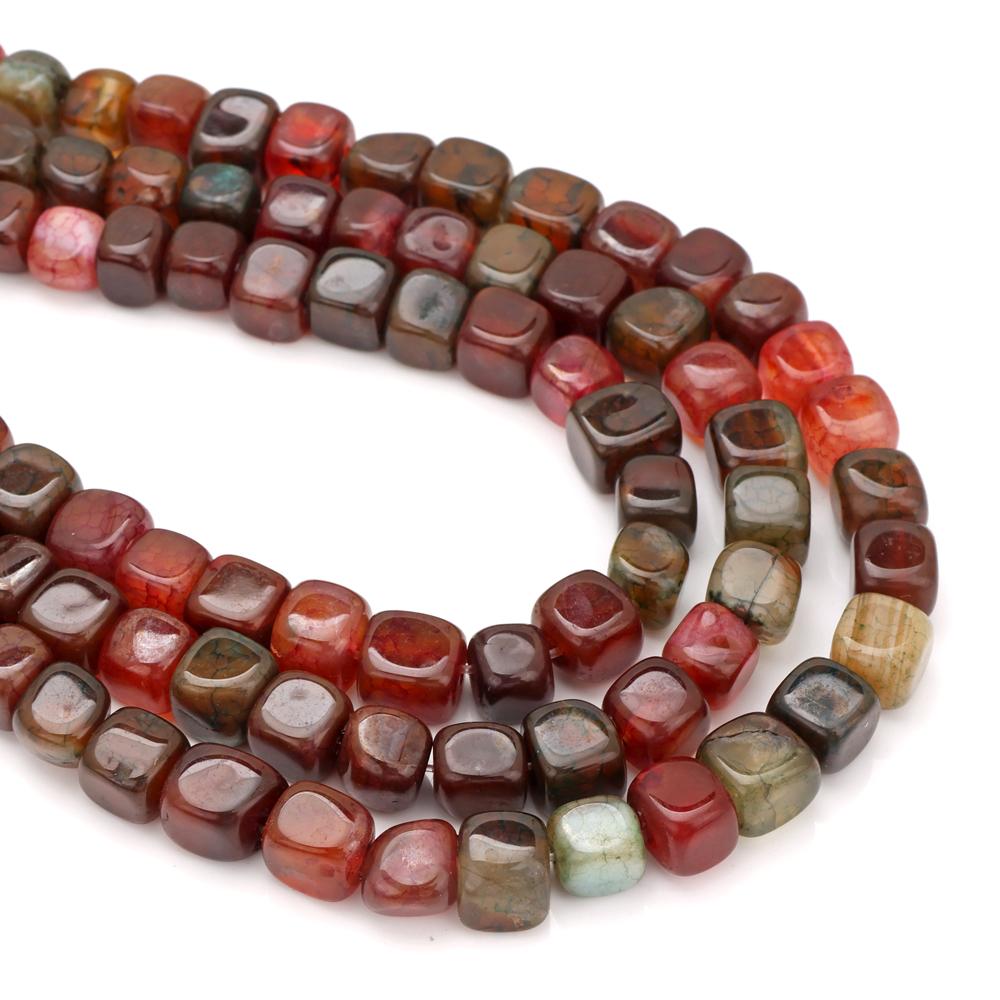 Natural Stone Square Cube Agates Beads Charm Loose Spacer Beads 6-8mm Jewelry Making Accessories Beadwork DIY Necklace Bracelets