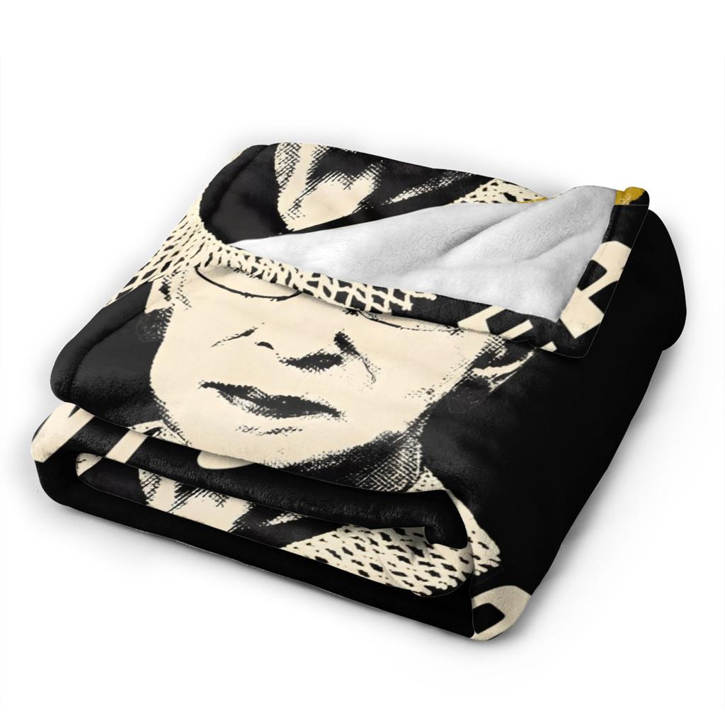 Rest in Power Ruth Bader Ginsburg Blankets Flannel Textile Decor Portable Super Warm Throw Blanket for Home Office Quilt