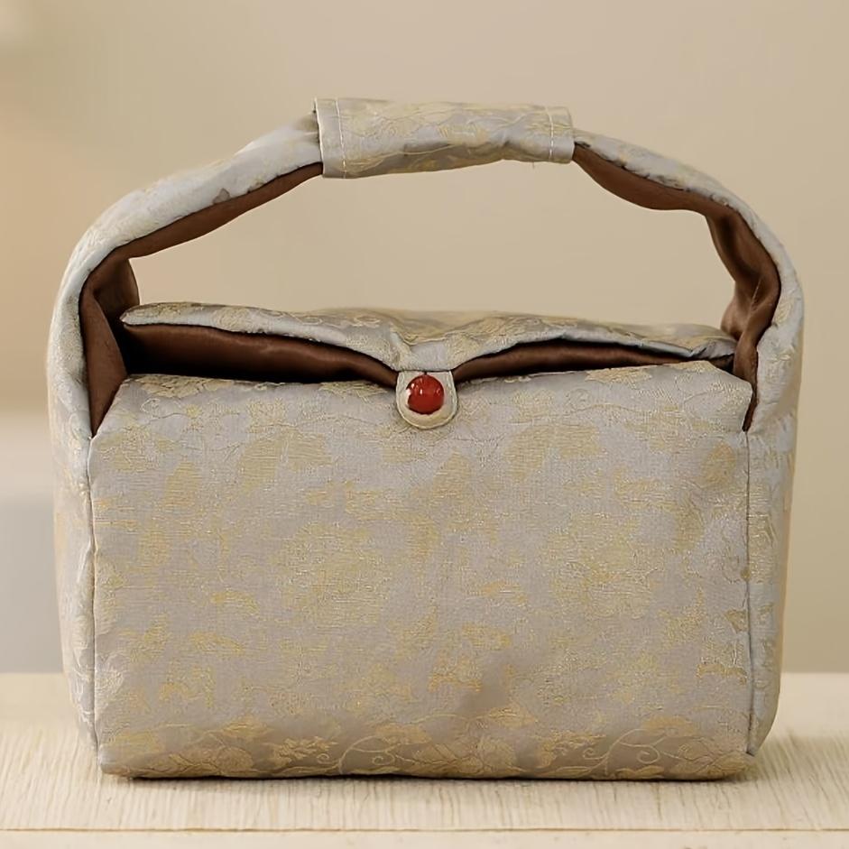 Tea Set Storage Bag Satin Brocade Handbag Zen Classical High-end Party Business Gift Packaging
