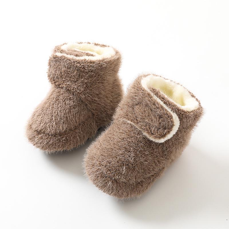 First Walker Soft Sole Non-Slip Baby Shoes & Socks - Thickened for Warmth, Solid Color, Perfect for Autumn/Winter, Newborn to Toddler Floorsocks