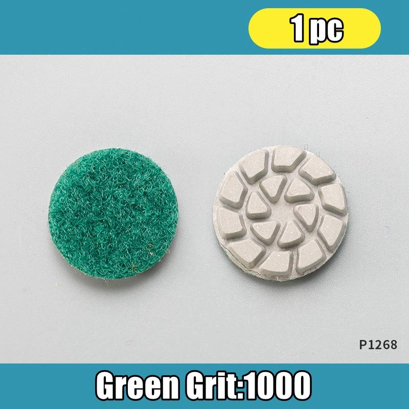 

25 мм мини-алмазные полировальные диски для мрамора, гранита, драгоценных камней, шлифовальный круг для тонкой полировки, гибкий смоляной шлифовальный диск, самоклеящийся зелёный