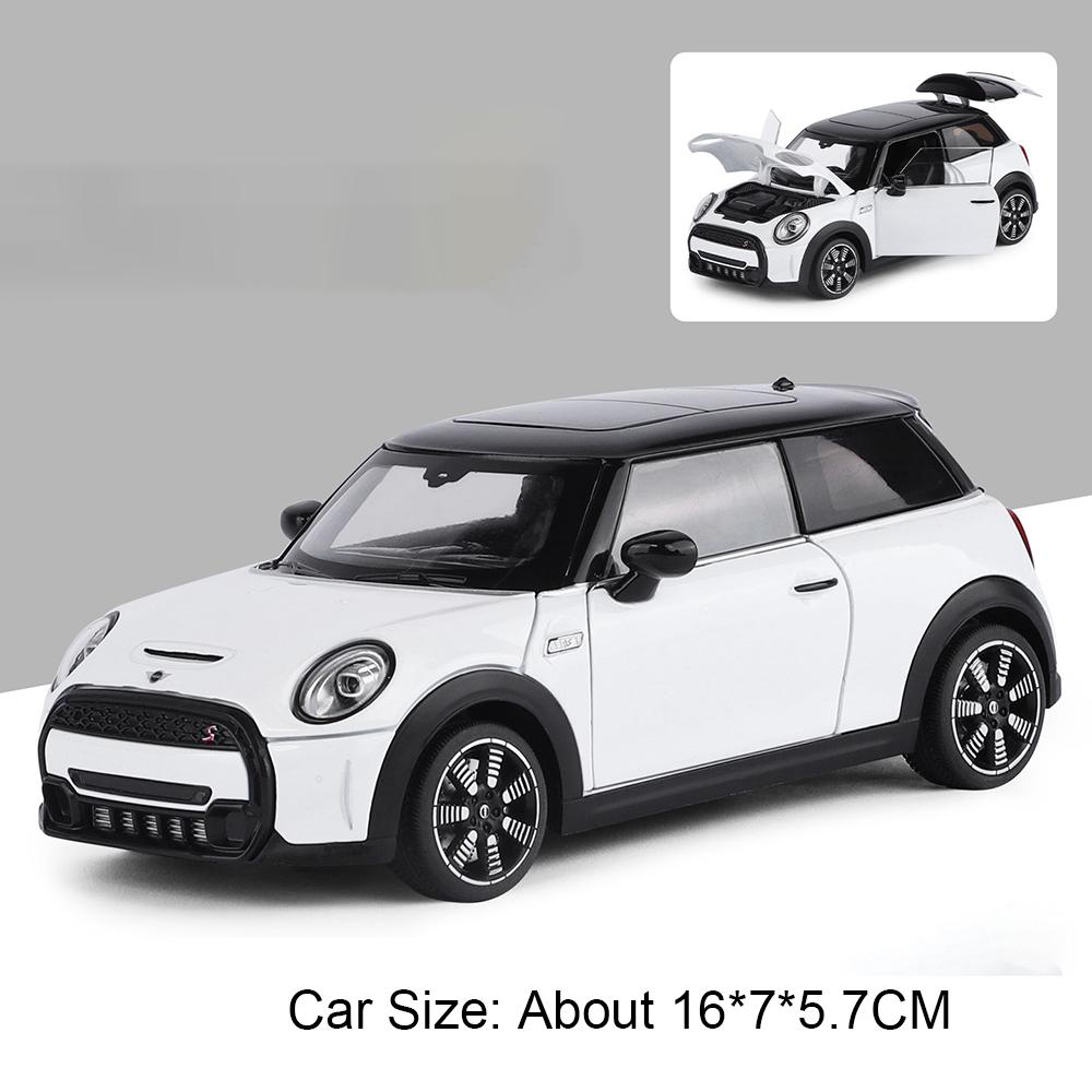 1:24 Mini Cooper S 5er Serie 530Li Miniatur Spielzeugauto Legierung Druckgussmodell Hinterrad Rückstellkraft Türen zu öffnen Fahrzeug Weihnachtsgeschenk