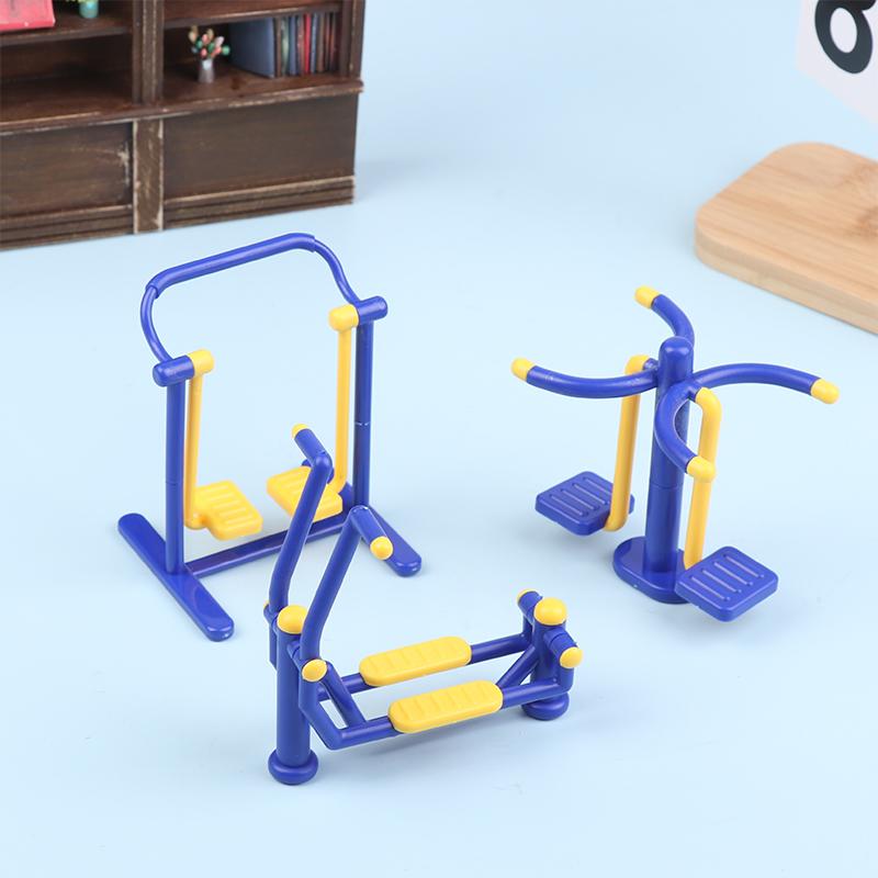 1Set 1/12 Dollhouse Outdoor Park Fitness Equipment Model Dollhouse Sportscene Decoration Toys Micro Scene Construction Props