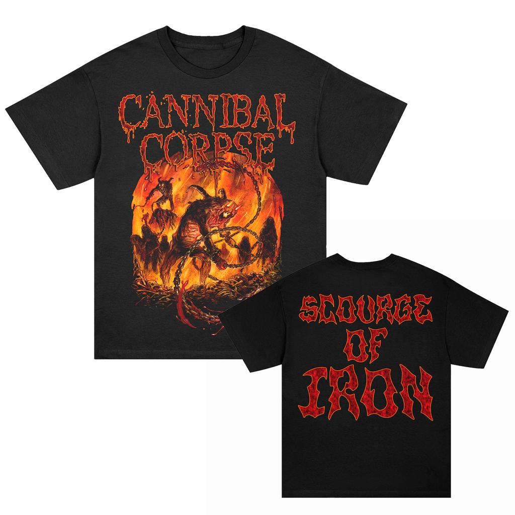 Heavy Metal Rock Printed Short Sleeve Retro Cotton T-Shirt Crew Neck Casual Loose Top Unisex T-Shirt Fashion Street Clothing