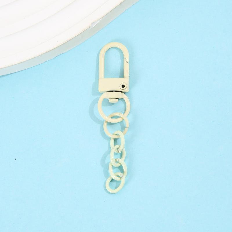 10Pcs Lobster Clasp Spring Buckle With Chains Colored Keychains For Diy Jewelry Making Key Ring Hooks Bags Buckle
