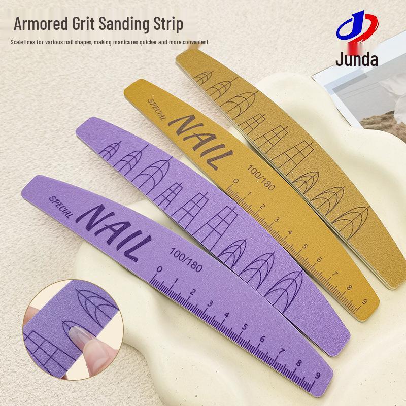 Strisce Lima Unghie Lavabili: Strumento per Manicure Resistente all'Usura e Lucidante con Righello Graduato e Strisce Abrasive per Modellare e Riparare le Unghie.