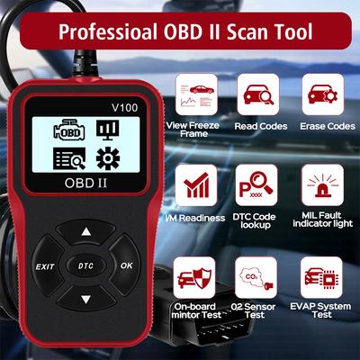 Affichage numérique OBDII EOBD Lecteur de codes OBD2 universel Outils de diagnostic automobile Plug and Play V100 Scanner OBD 2 16 Broches