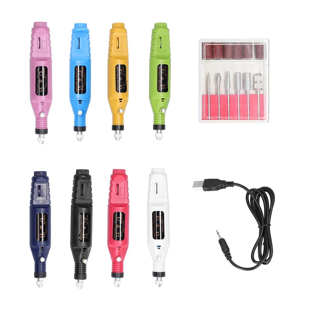 USB Power Supplys Handheld Mini Electric Grinder Nail Gelatum Removing Tool Machine Speed Adjustable Grinding Rotary