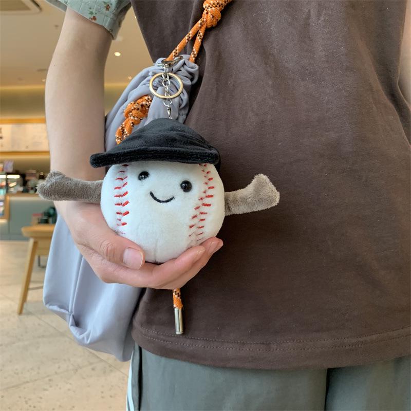 Multisport Plush Doll Pendant: Basketball, Football, Volleyball, Badminton, Rugby, Baseball, Tennis