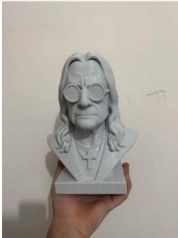 

Heavy Metal Rock Legend Inspired Headphone Stand, Marble Texture Bust Sculpture Headset Holder for Ozzy Fans Gifts & Desk Decor