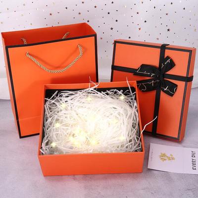 Boîte Cadeau Bijoux Orange Haut de Gamme | Emballage Vide Élégant pour Souvenirs