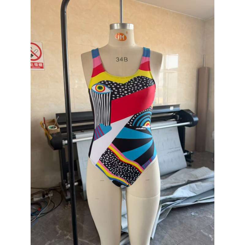 Neuer europäischer und amerikanischer einteiliger Badeanzug Damen sexy eng anliegender bedruckter Bikini Thermalbad Urlaubs Badeanzug