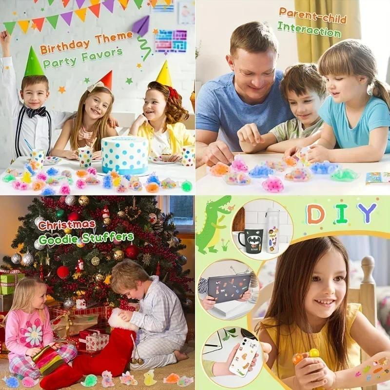 Squishy Fidget Toys for Kids Mochi Squishy Toys Bulk Party Squeeze Balls with Water Beads Dinosaur Sea Animals Stress Relief Toy