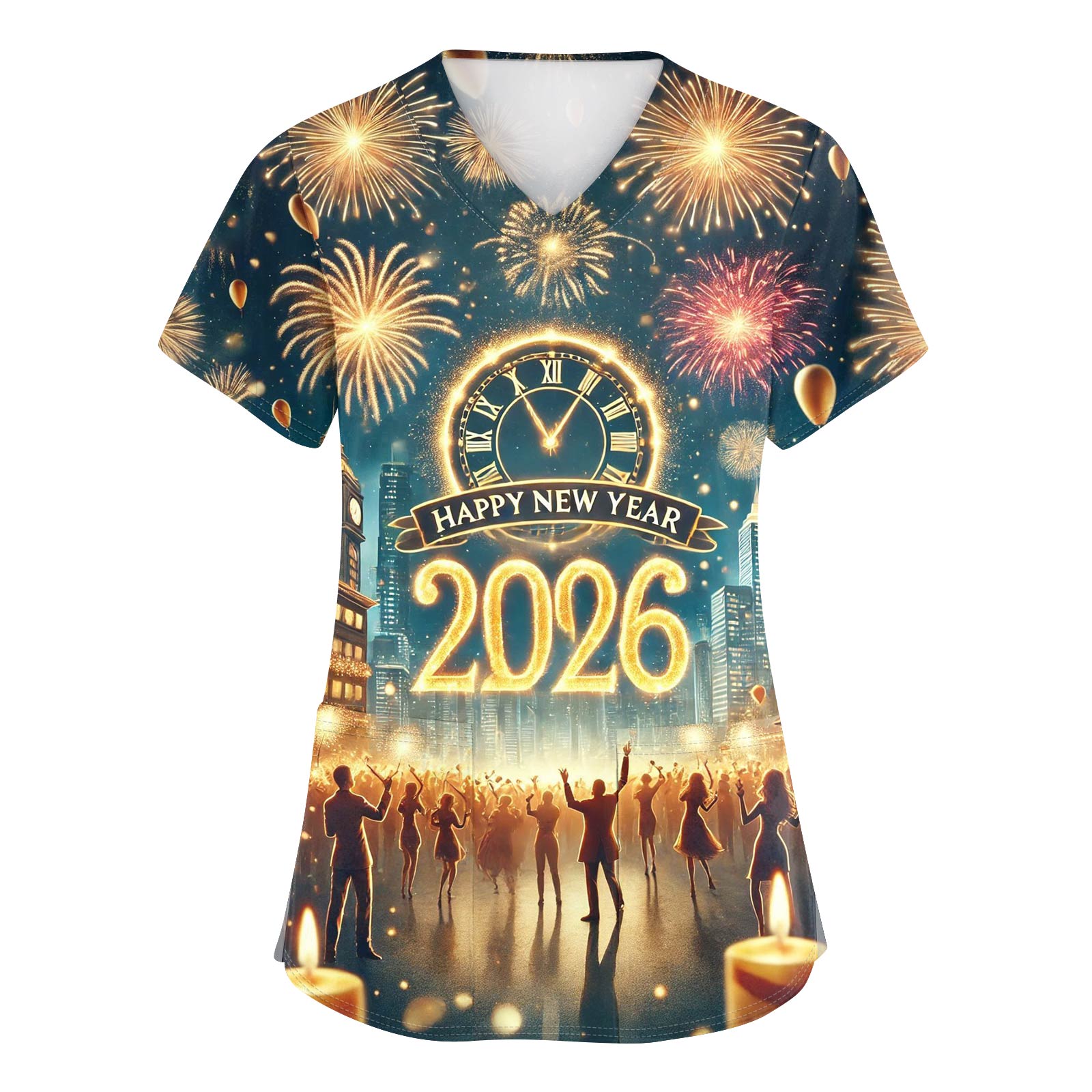 

Женские модные топы с короткими рукавами и V-образным вырезом с принтом, рабочие футболки с карманами XL жёлтый