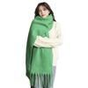 Men's and Women's Thick Woolen Scarf: Solid Color Knitted, Warm, Tassel-Edged, Imitation Cashmere for Winter