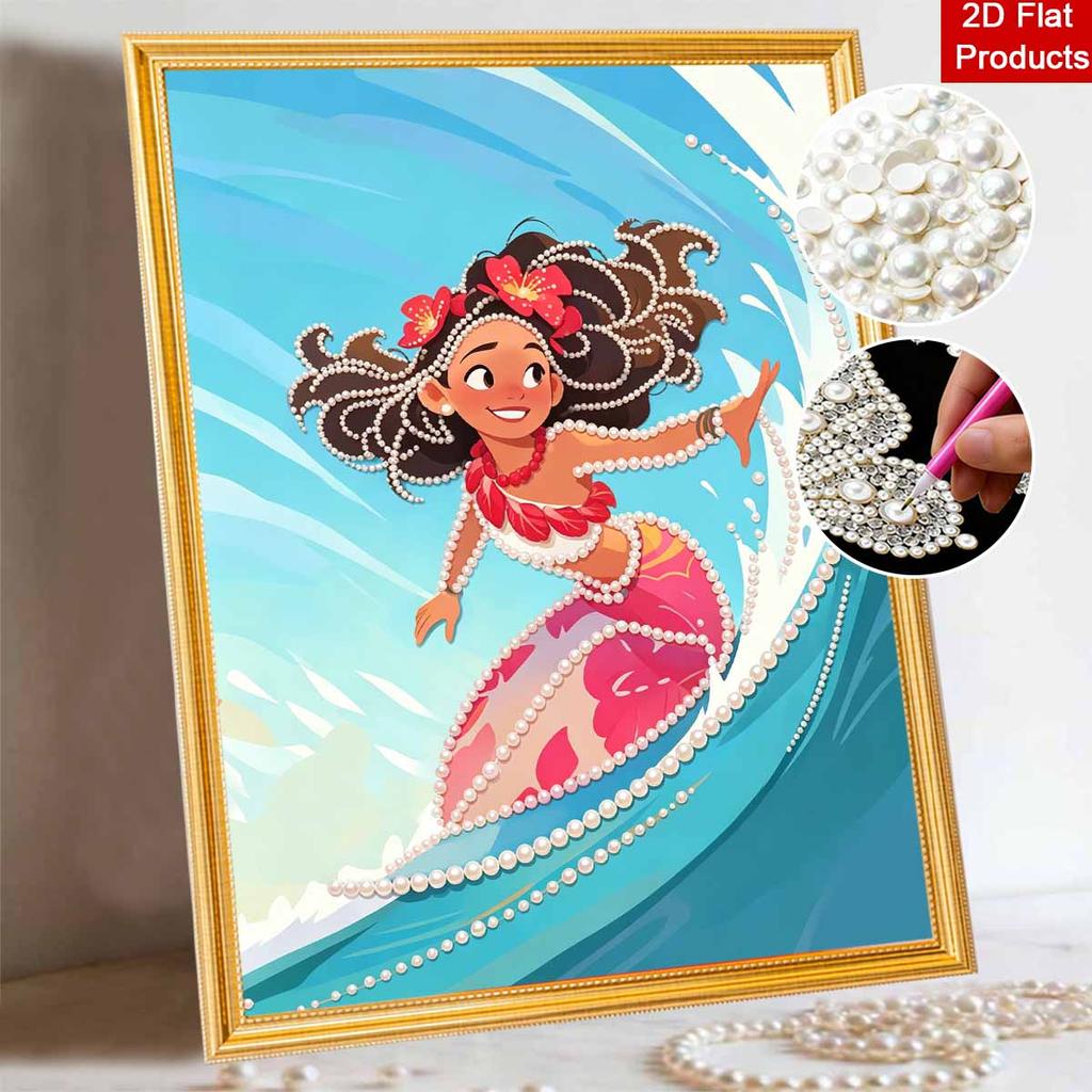 Disney Pearl Painting Moana DIY Pearl Art Painting Pearl Gem Painting Pictures Crafts Special Shape Home Wall Decoration