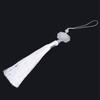 White Jade Lotus DIY Jewelry Curtain Clothes Decorative Accessories Key Car Bag Hanger Craft Tassels