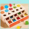Wooden Montessori Educational Toy Color Shape Matching Coins Storage Box For Toddlers