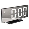 Digital Alarm Clock LED Mirror Screen USB Charging Automatic Dimming Electronic Clock for Bedroom