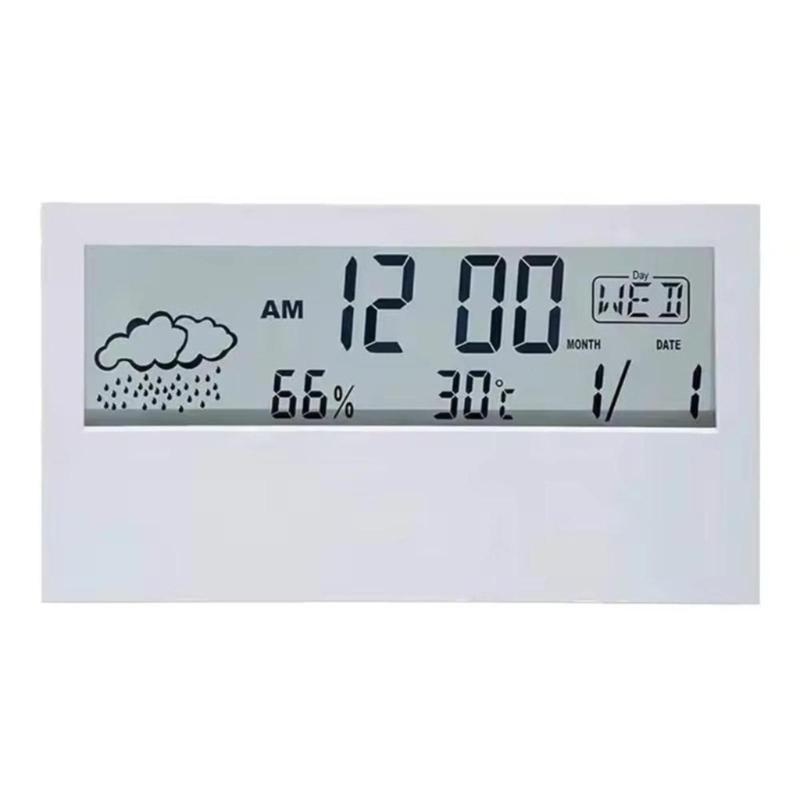 Large Display Indoor Desktop Thermometers Hygrometer with Time Display Temperature Meter Weather Stations