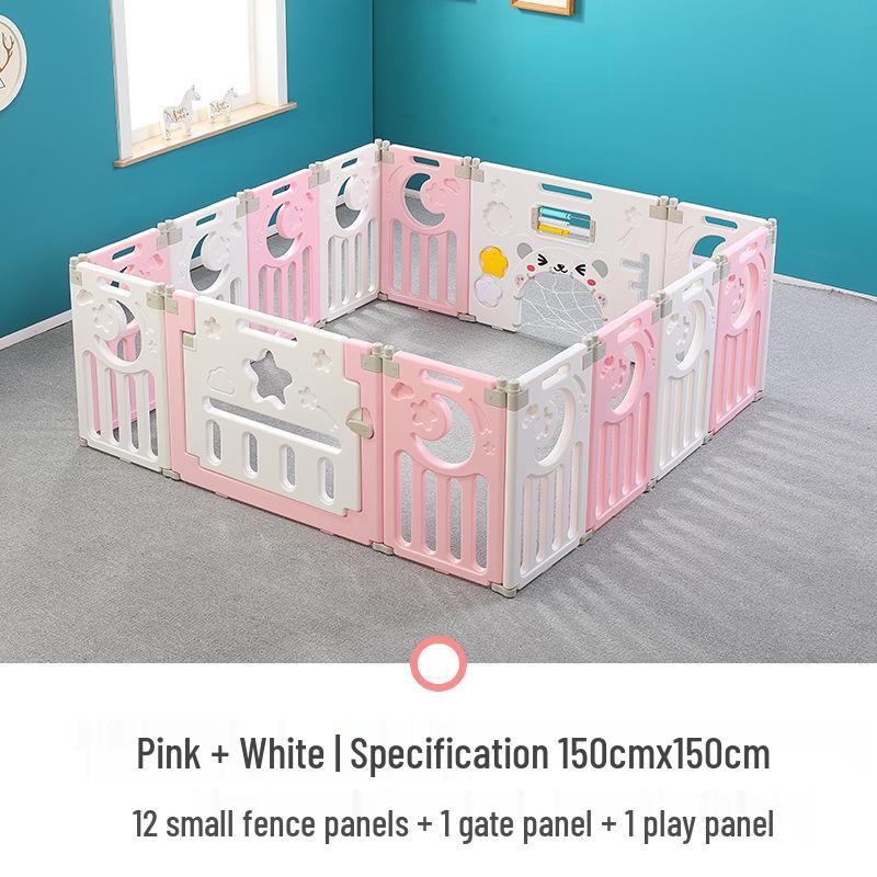 Folding Children's Playpen: Indoor Playground & Baby Crawling Mat with Safety Walker Guardrail