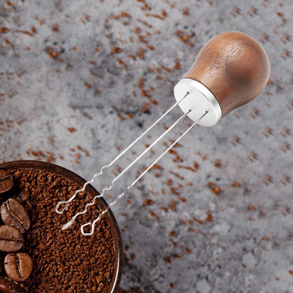Wood Handle Coffee Tamper Distributor Leveler Stirring Type Coffee Distributor