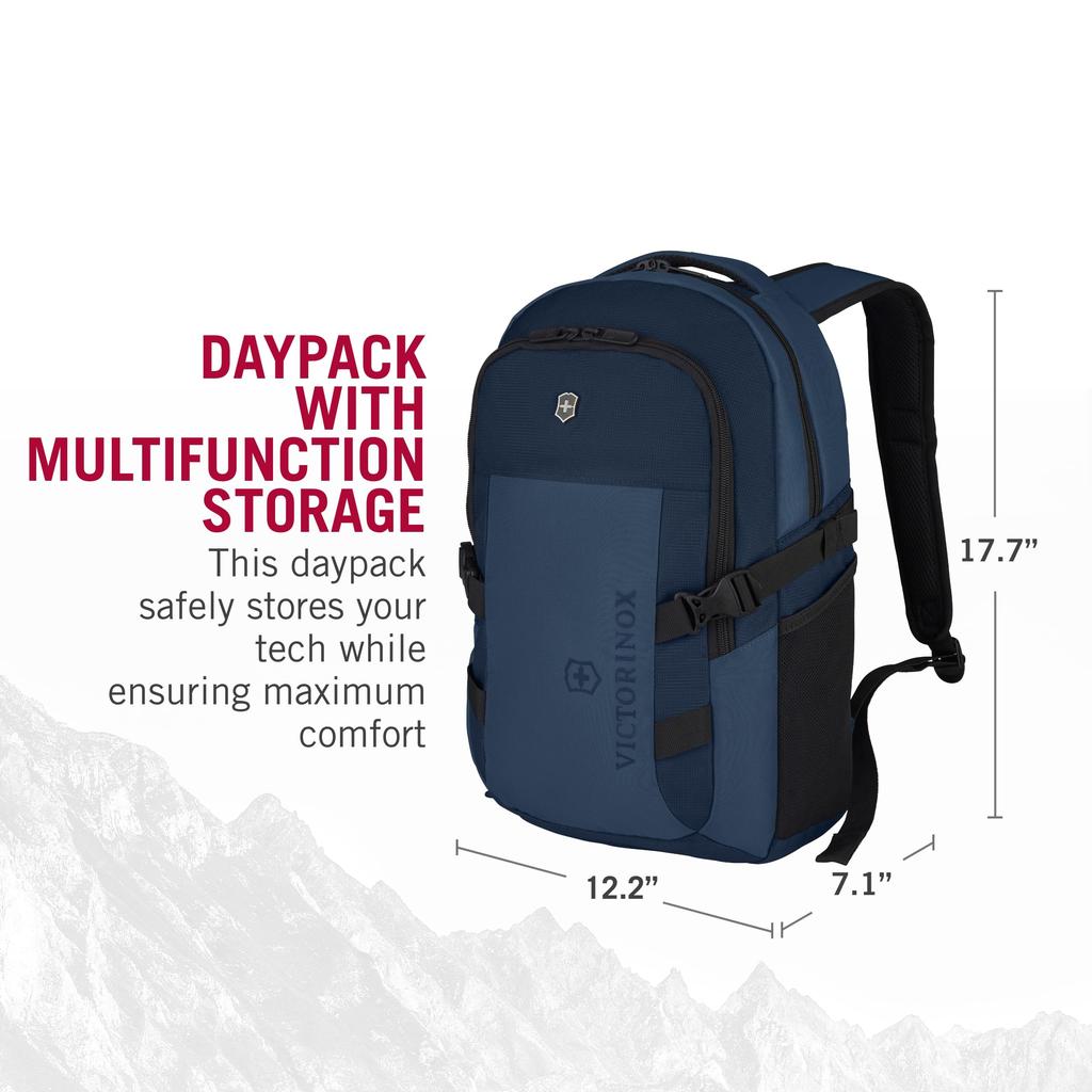 Victorinox Vx Sport EVO Compact Backpack Multifunctional 16-Inch Laptop Sleeve Bottle Holder Trolley Sleeve 20L Blue 611415