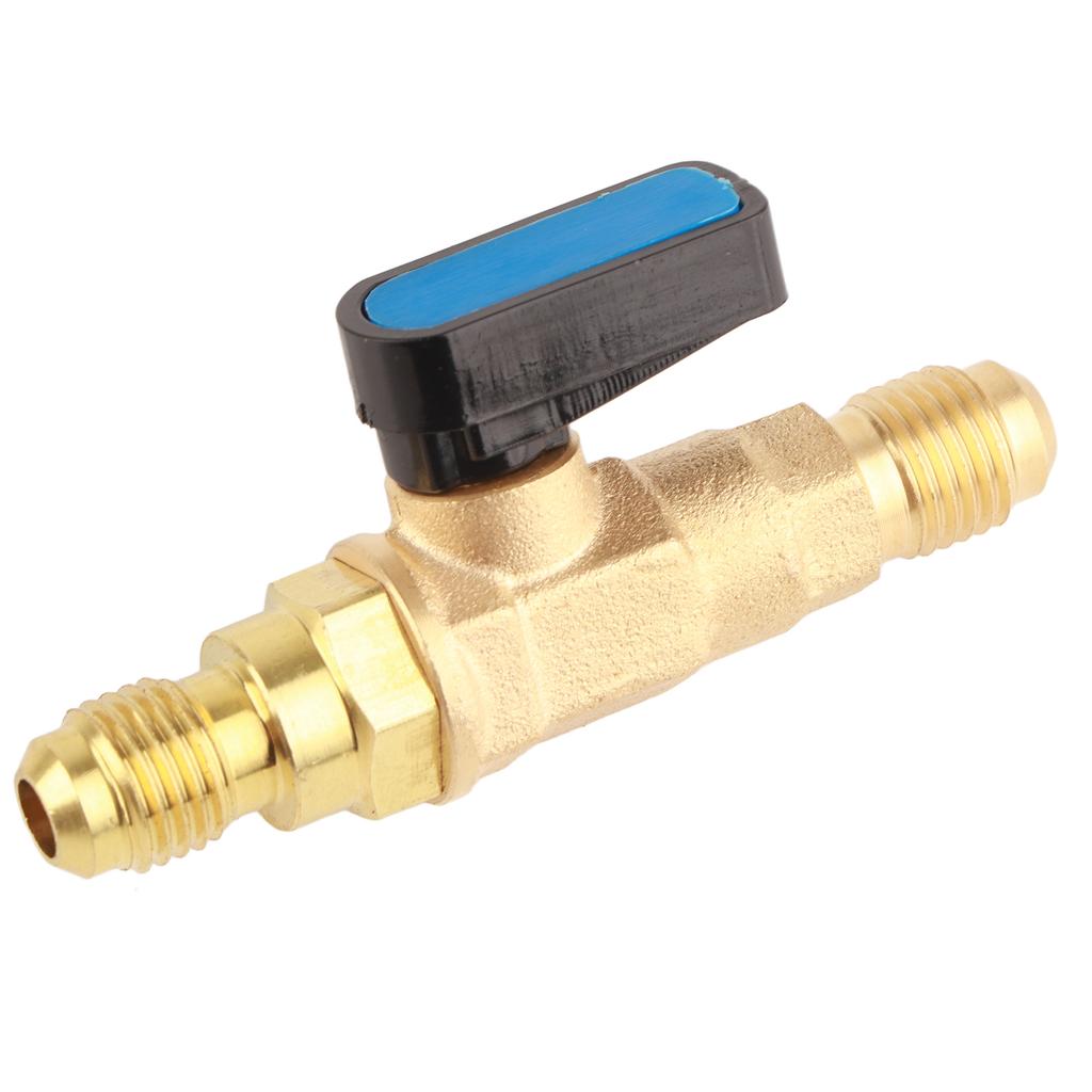 1 4SAE Air Conditioning Refrigerator Tools Refrigerant Control Valve Fitting Adapter Ball Valve
