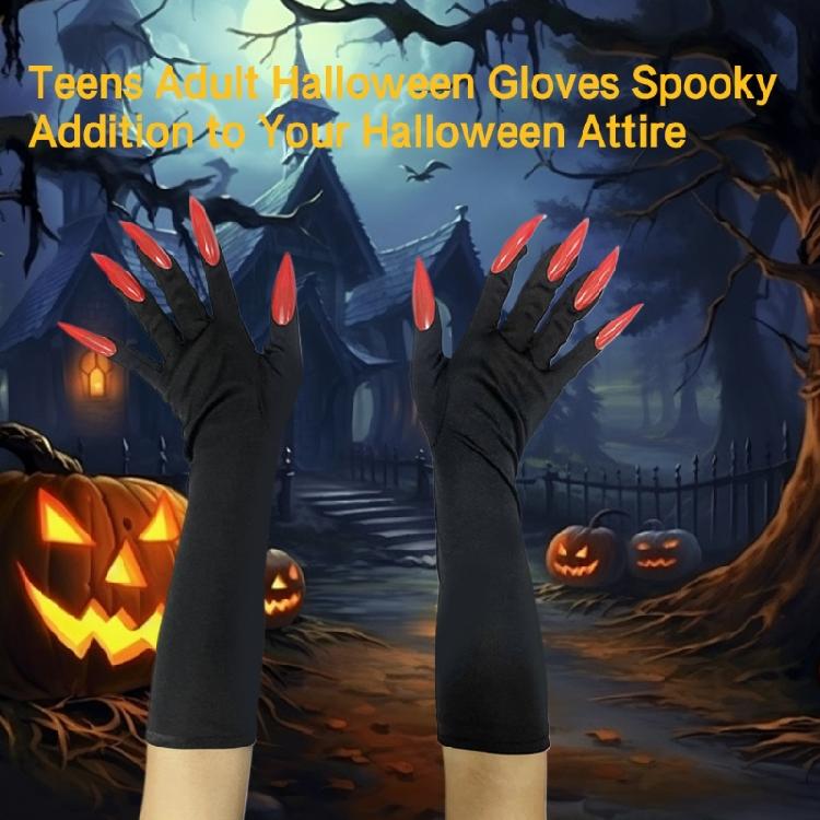 Cool Halloween Gloves Long Section Spooky Claw Dress Up Gloves Fashionable Long Nails Cosplay Halloween Funny Gloves