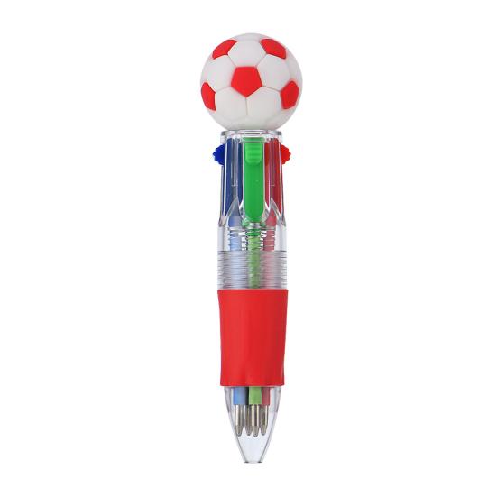 2Pcs Retractable Ballpoint Pen Cartoon Sports Ball 4-Color Mini Journal Pen with Football Basketball