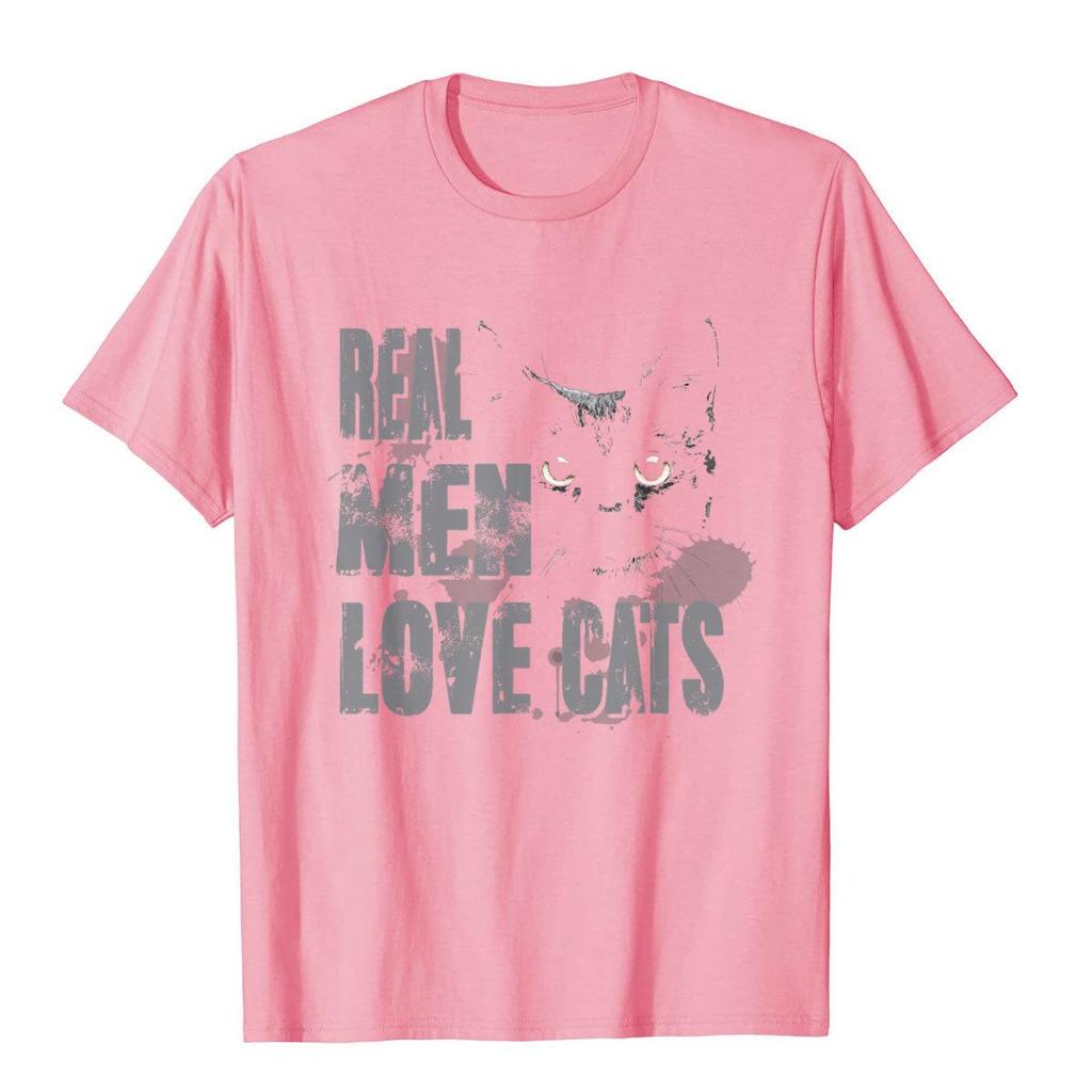 Echte Männer lieben Katzen T-Shirt Tolles Katzenliebhaber Tee Oberteile & T-Shirts Mode Chinesischer Stil Baumwolle Herren T-Shirt Cartoon