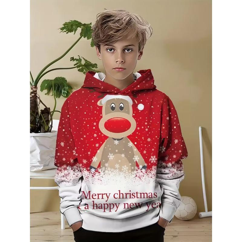 Christmas Hoodies for Kids Sweatshirts New Year Fashion Sweatshirts Casual Streetwear Santa Claus Kids Clothes Children Top