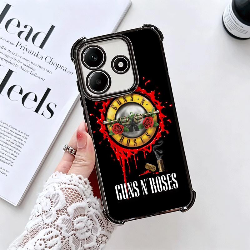 Band G-Guns N R-Roses Plating Phone Case For Xiaomi Redmi Note 14 15 Pro Plus 13 12 11 11S 11T 10 9S 9 5G Anti-Fall Airabag Cove