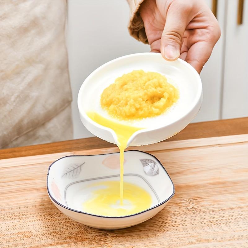 1 Pc White Ceramic Garlic and Ginger Grater Plate for Potato Mash, Vegetable and Fruit Puree, Manual Grinding Dish