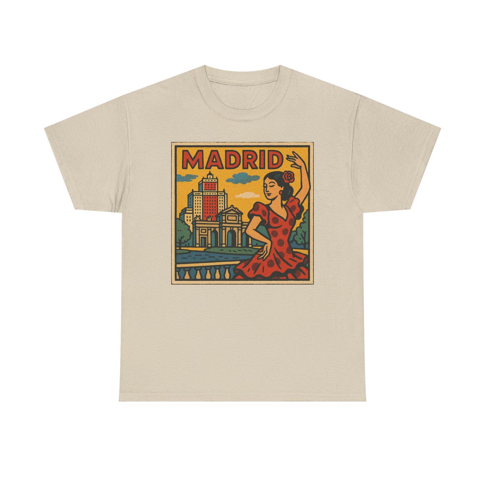 Madrid Retro Comic T-Shirt: Vintage Spanish City Graphic Tee 2XL