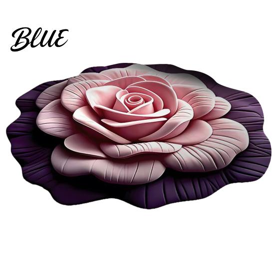 High Simulation Texture Blooming 3D Mat Soft Shaped Floor Carpet Flower Gradient Petal Multi-colored Stamen