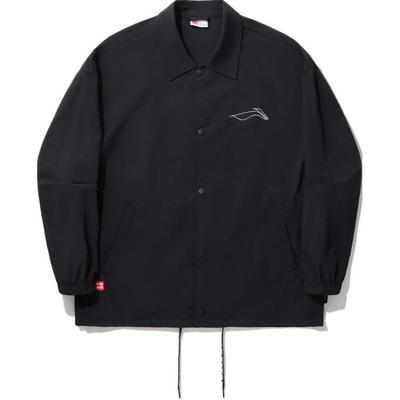 Li Ning Skateboard Series Logo Pattern Loose Casual Jacket Unisex Jackets Black AFDUA63-1