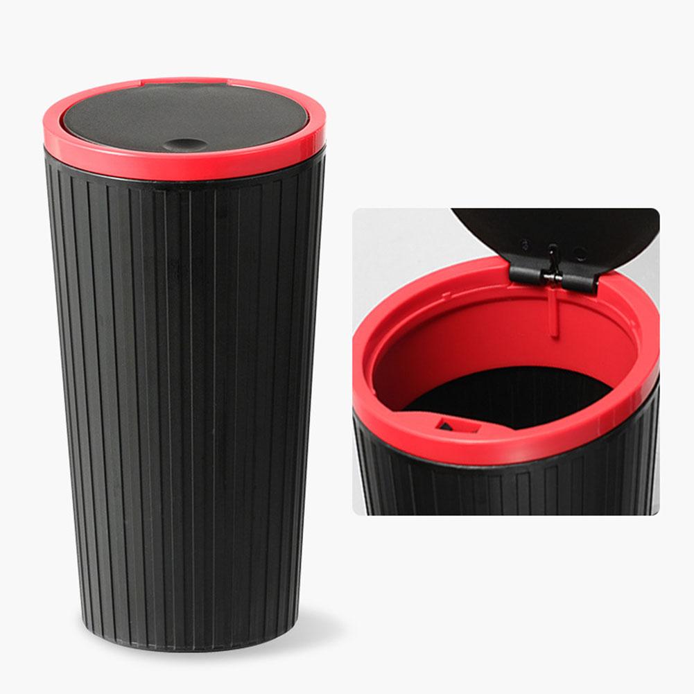 Mini-Auto-Mülleimer, multifunktionaler kleiner Auto-Mülleimer, am Auto montierter Becher-Mülleimer mit Deckel und Becherhalter, Autozubehör