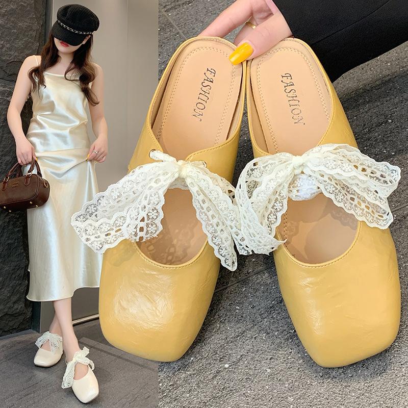 Fashion Slippers Women Summer Shoes Cover Toe Square heel Block Mary Janes Shoes Women flip flop Outdoor Ladies Slides Square heel Cover