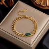 Stainless Steel Fashion Link Chain Bangle Bracelet for Women Exquisite Gold Bracelet Jewelry Girl Gift