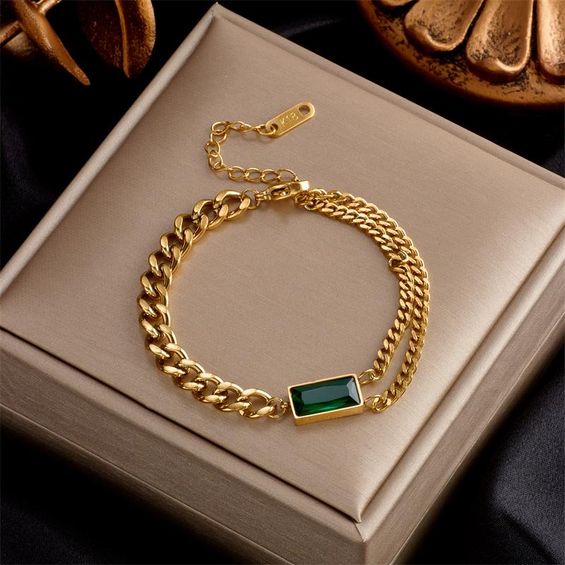 Stainless Steel Fashion Link Chain Bangle Bracelet for Women Exquisite Gold Bracelet Jewelry Girl Gift
