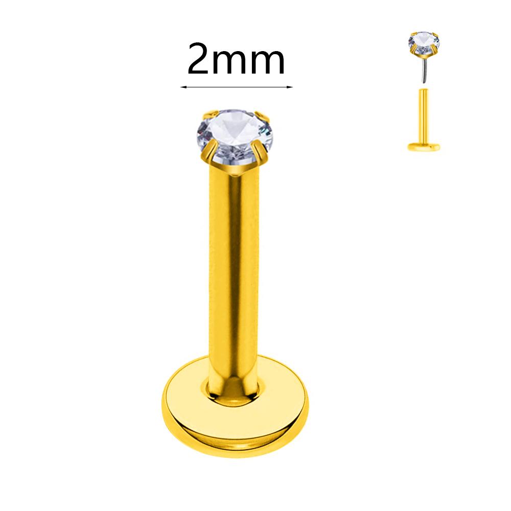 ASTM F136 G23 Titanium The Ball Tragus Earring Threadless Piercing Heart Cubic Zirconia Pin Daith Conch Push In Labret Stud