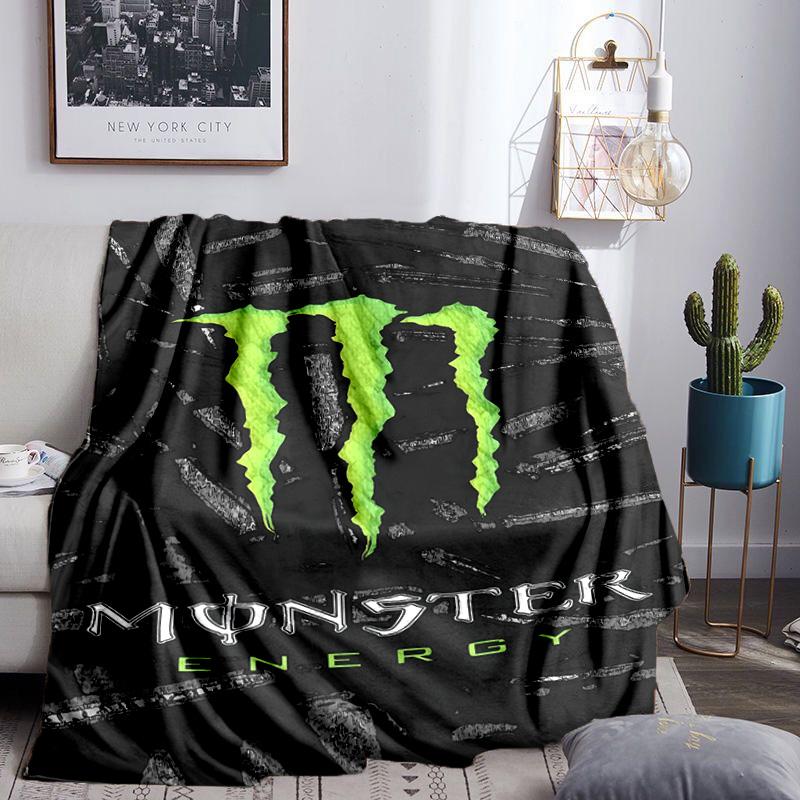 Coperta Throw Monster Drink Coperte in Flanella Peluche per Divano Letto Regali per Uomini Donne Coperta da Viaggio Picnic Regali per Fan di Natale